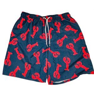 Beverly Hills Polo Club Mens Sz Large Lobster Print Swim Shorts With Mesh Lining